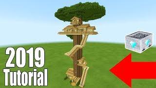 Minecraft Tutorial: How To Make A Ultimate Survival Tree house With a Roller Coaster 2019