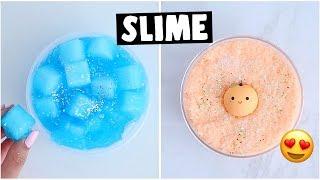 MAKING 4 EXTREMELY SATISFYING ASMR SLIME RECIPES! *sticky & crunchy sounds*