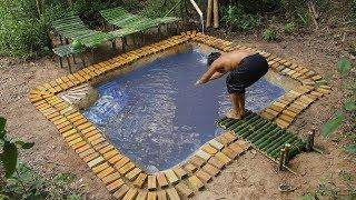 Build Bamboo Water Park And Rebuild Underground Swimming Pool Around House
