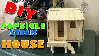How to build a POPSICLE STICK HOUSE!! - building popsicle stick house villa