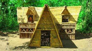 Awesome Man! Build The Greatness Winter Bamboo Villa House By Ancient Skills