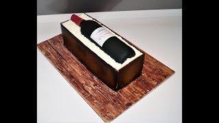 Cake decorating tutorials | how to make a Wine Bottle in a Wood Crate cake | Sugarella Sweets