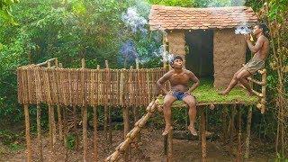 Primitive Technology: Build Amazing High Villa House With Tiled Roof and Balcony