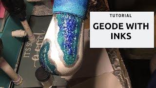 How to make a Geode glittered wine tumbler using Inks