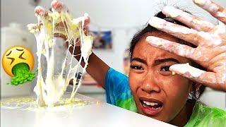MAKING SLIME WITHOUT A BOWL CHALLENGE?!