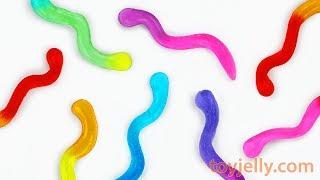 DIY How to Make Earthworm Jelly with Slime Clay Toys Satisfying Video Nursery Rhymes for Kids