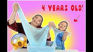 I TEACH A 4 YEAR OLD HOW TO MAKE SLIME | teaching my boyfriends sister how to make slime
