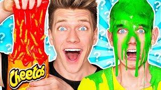 Mystery Wheel of Slime Challenge! *HOT CHEETOS SLIME* Learn How To Make DIY Switch Up Oobleck Food