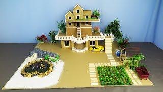 How to Make a Most Beautiful Villa From Cardboard ~ Fish Pond ~ Fairy Garden ~ Gazebo - Dream House