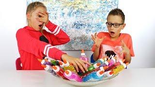 3 Colors of Glue Slime Challenge!!!