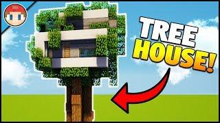 Minecraft: How To Build A Modern Tree House Base! (EASY TUTORIAL 2019)