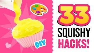 33 AWESOME SQUISHY HACKS!!! Everything You Need To Know About Squishy Makeovers & More