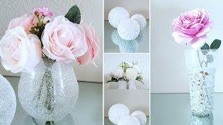 HOW TO MAKE 3 SPRING DECOR IDEAS! | 3 GLAM DECOR IDEAS | INEXPENSIVE DIYS | CRUSHED GLASS DECOR 2019