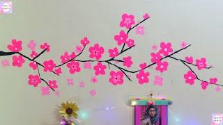 DIY Wall Art/DIY Easy Wall Painting / how to paint wall/ Cherry Blosom/Easyway to Room Decor for EID