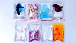 MAKING SLIME WITH MINI BAGS | How to make DIY slime with bags