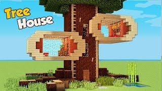 Minecraft: How To Build A 4 Players Tree House Tutorial (Easy)