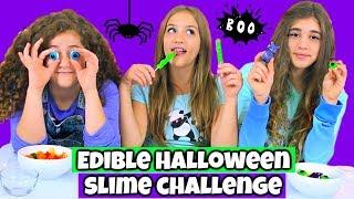 Edible Halloween Slime Challenge!  Making Slime From Halloween Candy!