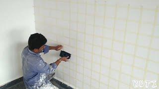 How to make easiest way to brick wall texture Asian paints