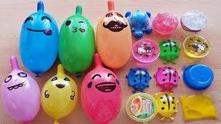 Making Slime With Funny Balloons And Store Bought Slimes