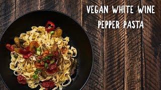 SIMPLE White Wine Pepper Pasta | Two Vegans & a Black Guy